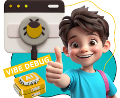 Тестирование & Vibe Debug. Охотники за багами - КИБЕРшкола программирования для детей, компьютерные курсы для школьников, начинающих и подростков - KIBERone г. Бутурлиновка