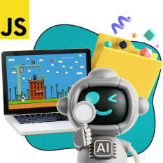 Язык программирования JavaScript + AI. Проектное обучение + геймификация + AI-помощники - КИБЕРшкола программирования для детей, компьютерные курсы для школьников, начинающих и подростков - KIBERone г. Бутурлиновка